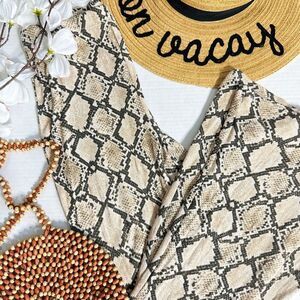 American Eagle Outfitters Snake Print Pull-On Bell Bottom Flare Pants